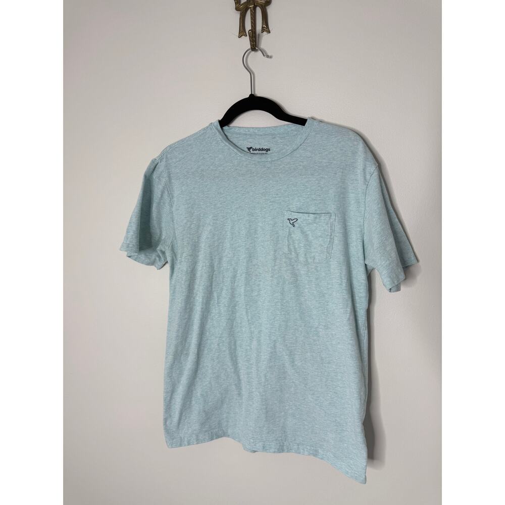 Men's Birddogs Light Blue Heathered Pocket Tee Short-sleeved T-Shirt Large
